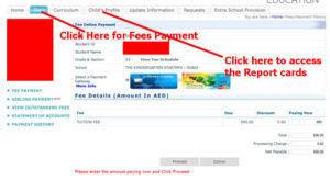 Step 2 : You are presented with the Screen where you can see the outstanding fees and pay it. 