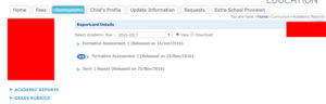Click on the Profile tab and you see the links to Report cards